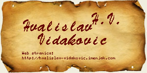 Hvalislav Vidaković vizit kartica